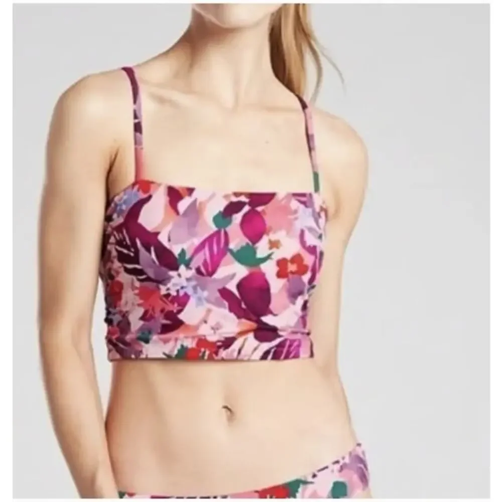 New NWOT Athleta Daybreak Tropic Floral Swim Bikini Top Tank‎ Size 40 B / C
